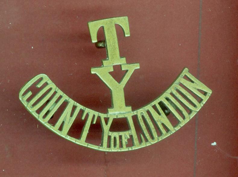 T / Y / COUNTY of LONDON County of London Yeomanry WW1 shoulder title