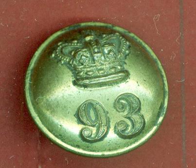 Scottish 93rd Sutherland Highlanders Regiment of Foot Victorian Officer's button