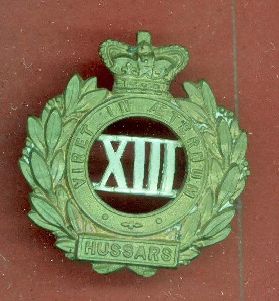 13th Hussars Victorian Other Ranks cap badge