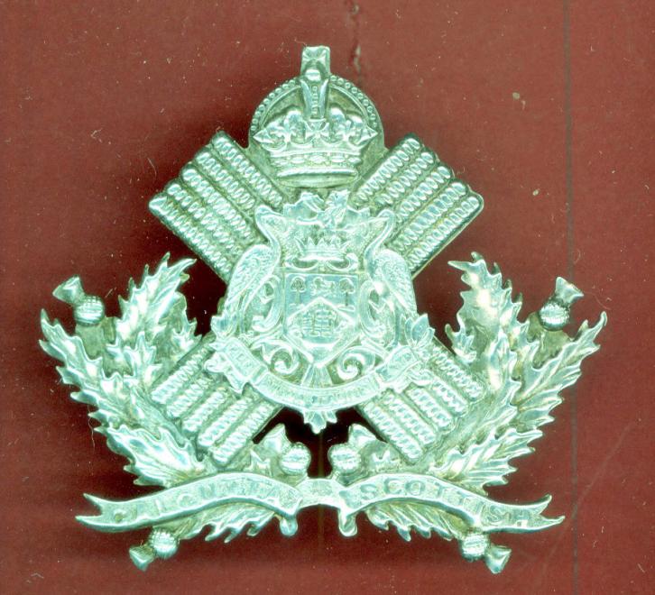 Indian Army. Calcutta Scottish WW1 Officer’s glengarry badge