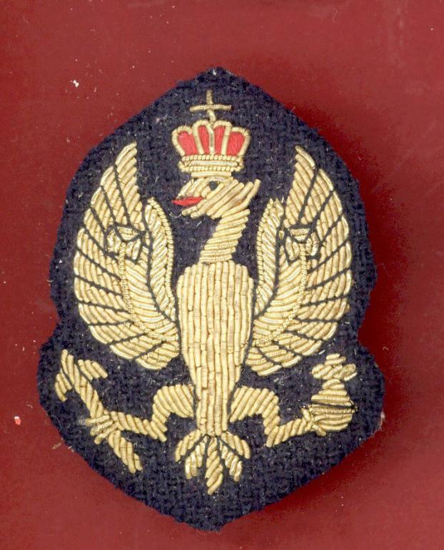 14th/20th King's Hussars Officer's bullion F.S. cap badge