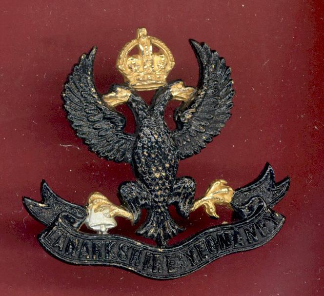 Scottish The Lanarkshire Yeomanry Officer's cap badge