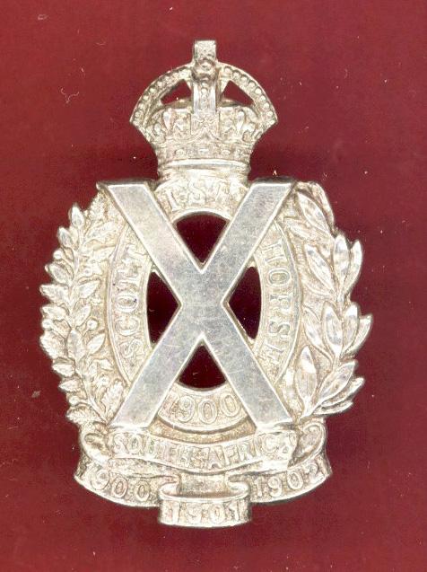 Scottish Horse Yeomanry Officer's King's Crown cap badge