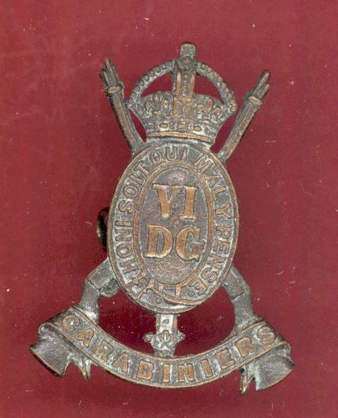 6th Dragoon Guards Carabiniers WW1 Officer's OSD  badge