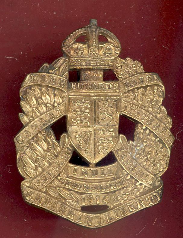 2nd King Edward's Horse. KODR WW1 OR's cap badge