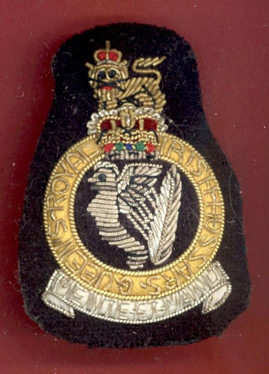 Queen’s Royal Irish Hussars Officer’s 1st type bullion cap badge.