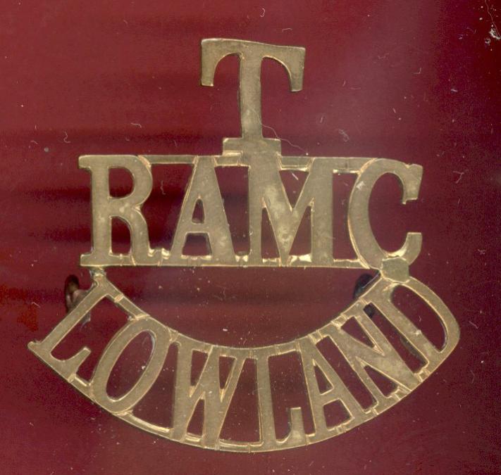 T / RAMC / LOWLAND WW1 shoulder title