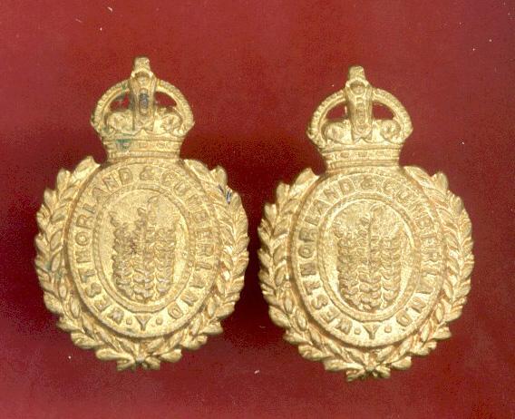 Westmoreland & Cumberland Yeomanry OR's collar badges