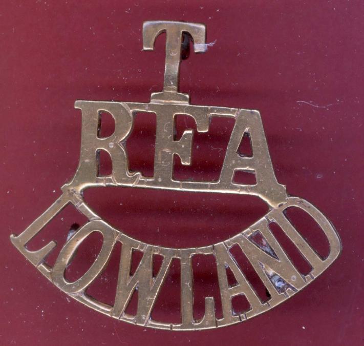 Scottish T / RFA / LOWLAND  WW1 shoulder title