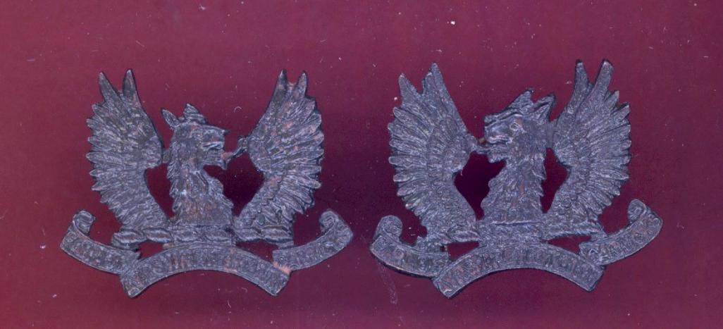 Scottish. Ayrshire (Earl of Carrick's Own)Yeomanry WW1 Officer’s OSD collar badges.