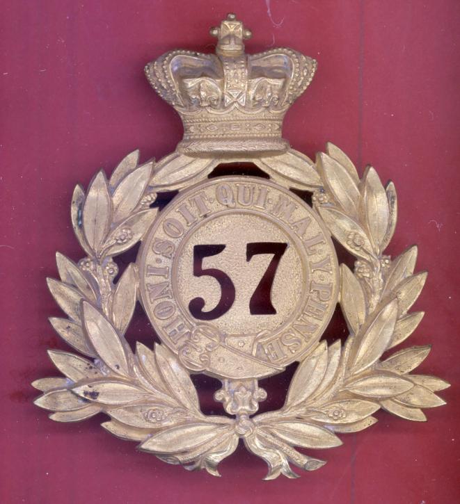 57th West Middlesex Regiment of Foot Officers shako plate c.1869-78