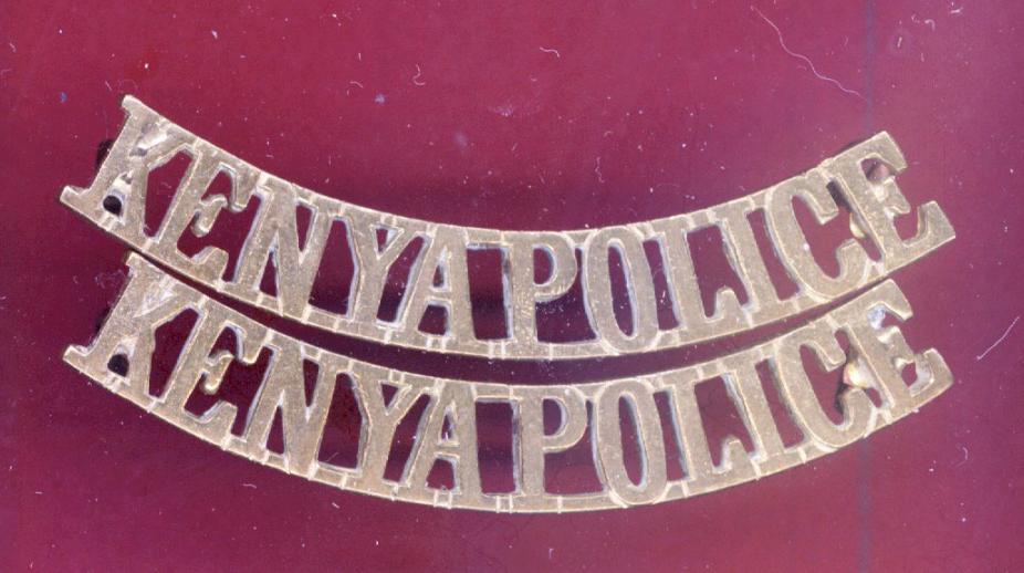 British Colonial KENYA POLICE shoulder titles