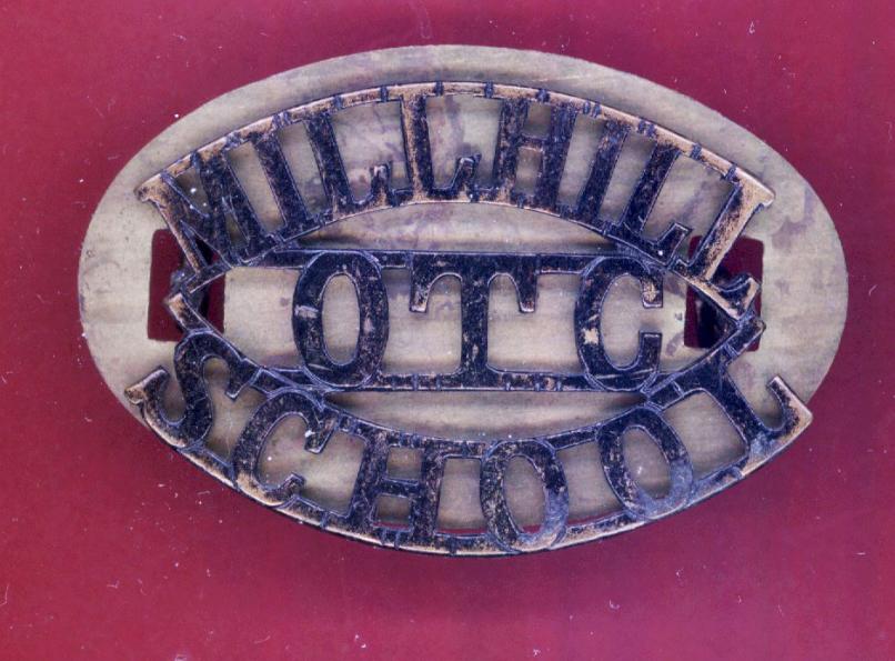 MILL HILL / O.T.C. / SCHOOL shoulder title