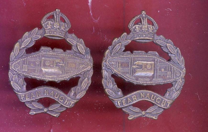 Royal Tank Corps Officer's OSD collar badges