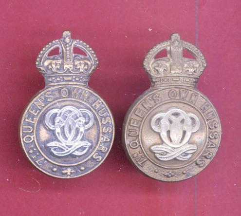 7th Queen's Own Hussars OR's collar badges