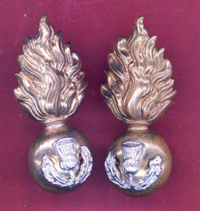 Scottish Royal Scots Fusiliers Victorian collar badges