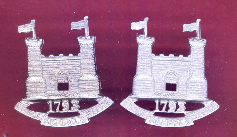 Loyal Suffolk Hussars Yeomanry OR's collar badges