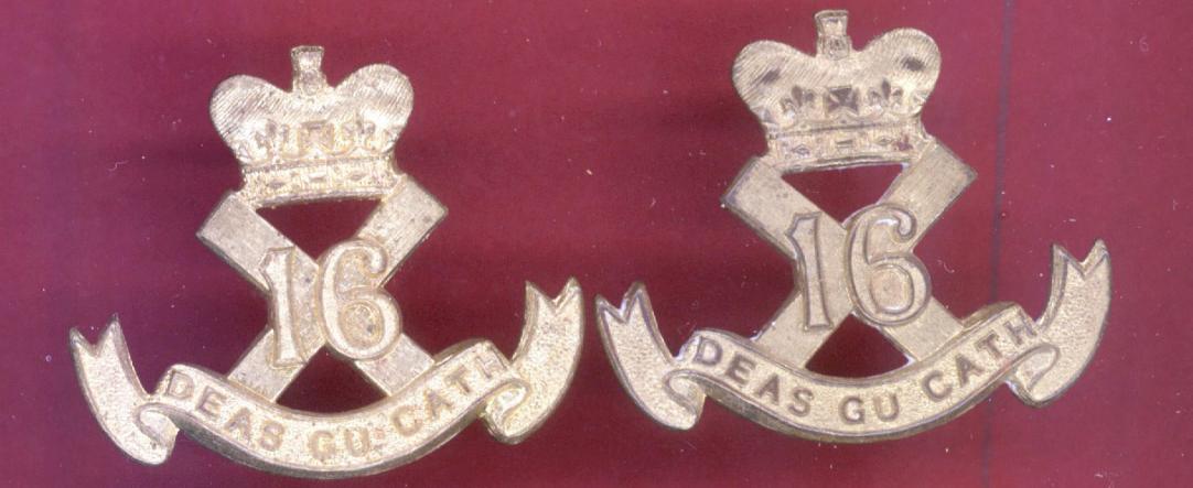 Canadian 16th Canadian Scottish Bn. WW1 CEF collar badges