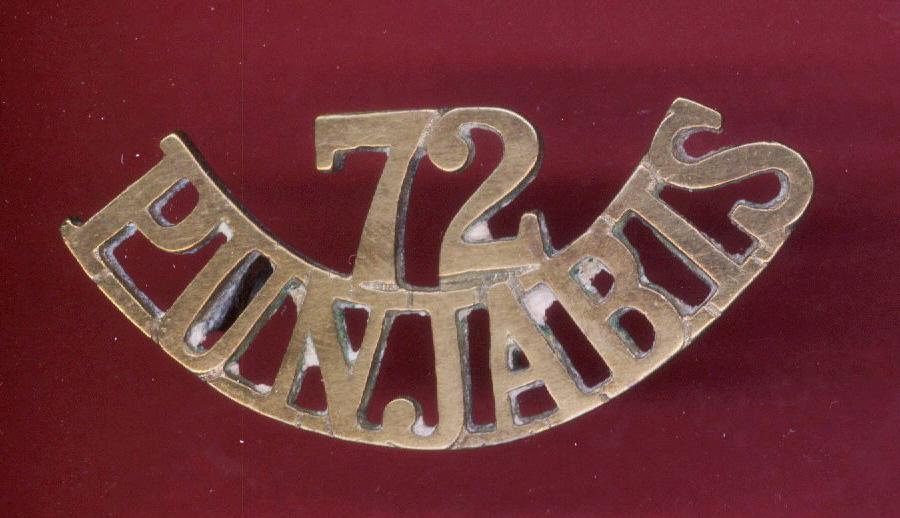 Indian Army 72nd Punjabis Regt. WW1 shoulder title