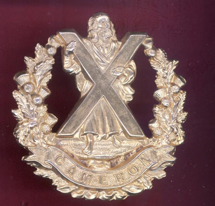 Scottish Q.O. Cameron Highlanders Officer's glengarry badge