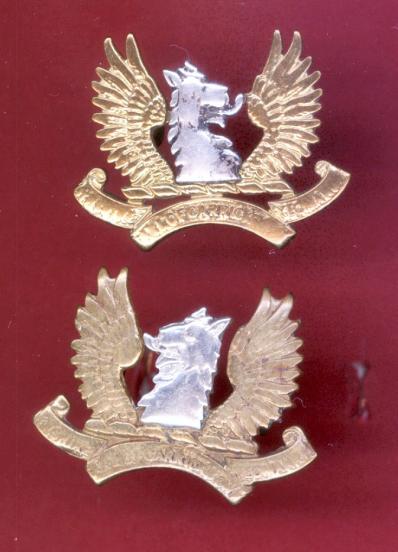 Scottish. Ayrshire (Earl of Carrick's Own)Yeomanry Officer’s collar badges.