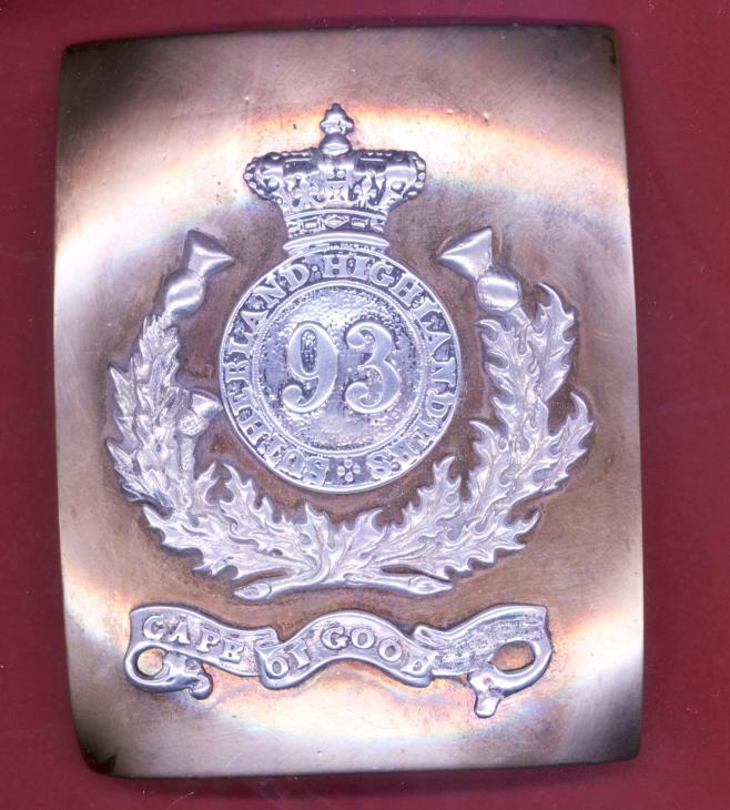 Scottish 93rd Sutherland Highlanders Regiment of Foot Victorian Officer's shoulder belt plate