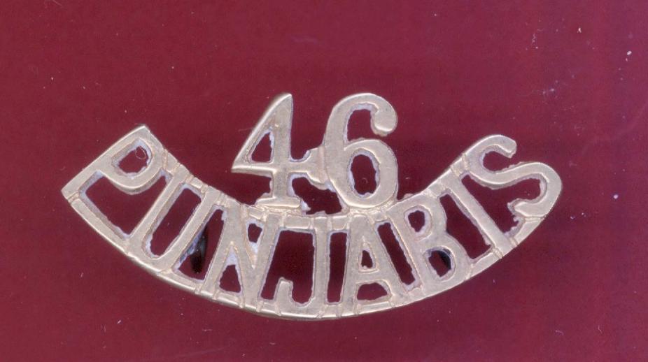 Indian Army 46th Punjabis Regt. WW1 shoulder title