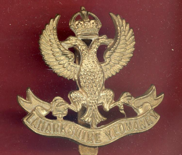 Scottish The Lanarkshire Yeomanry WW1 OR's cap badge