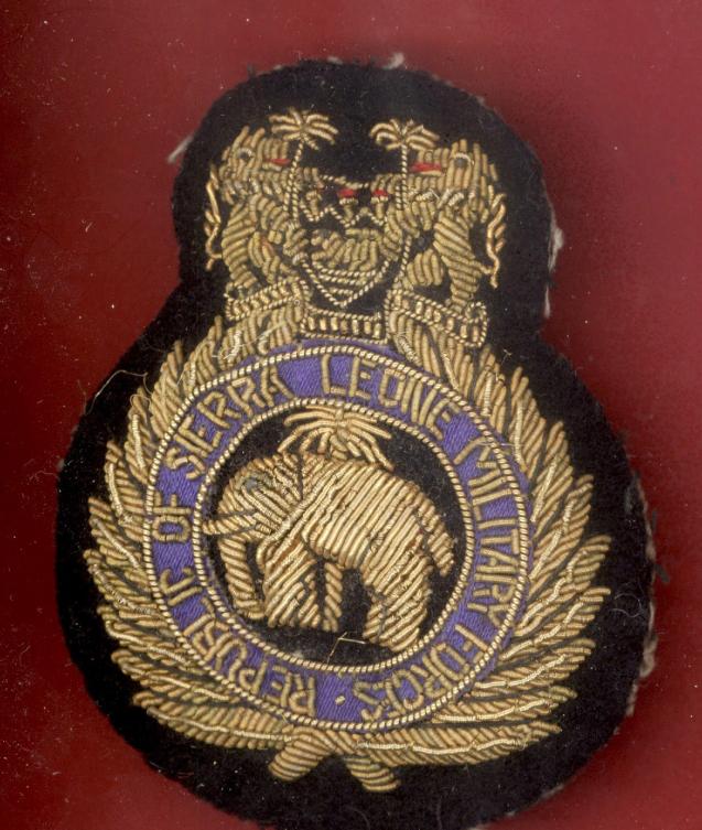 Republic of Sierra Leone Military Forces Officer's bullion cap badge