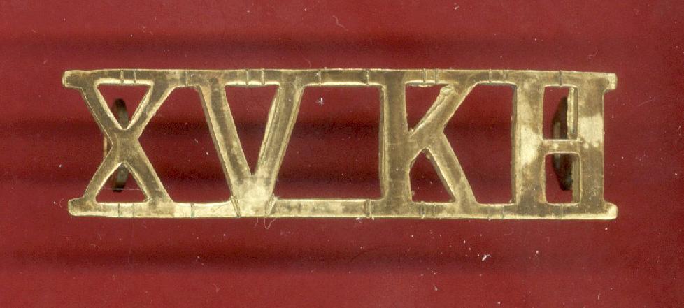 XV KH 15th King's Royal Hussars WW1 Officer's shoulder title