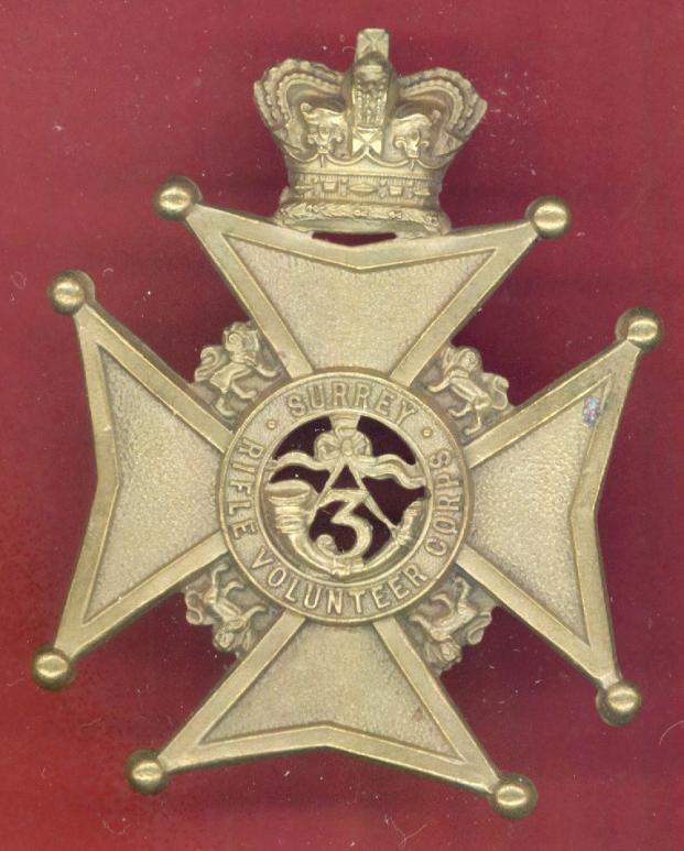 3rd Surrey Rifle Volunteer Corps Victorian cap badge