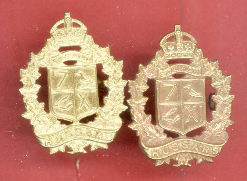 Canadian 7th/11th Hussars  WW2 collar badges