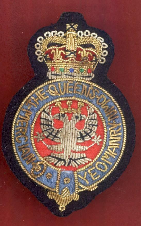 The Queen's Own Mercian Yeomanry Officer's bullion beret badge