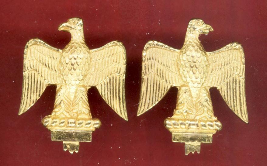 The Essex Regiment Officer’s gilt collar badges.