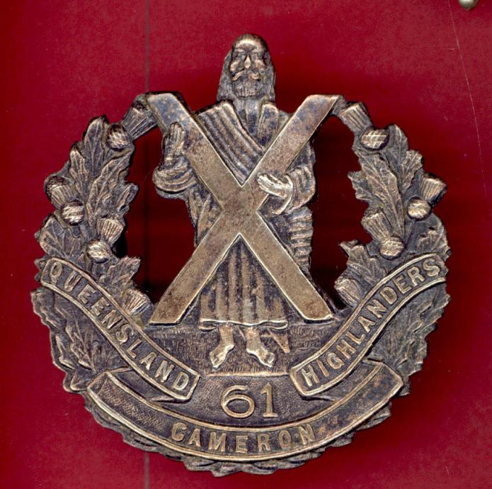 Australian 61st Queensland Cameron Highlanders glengarry badge