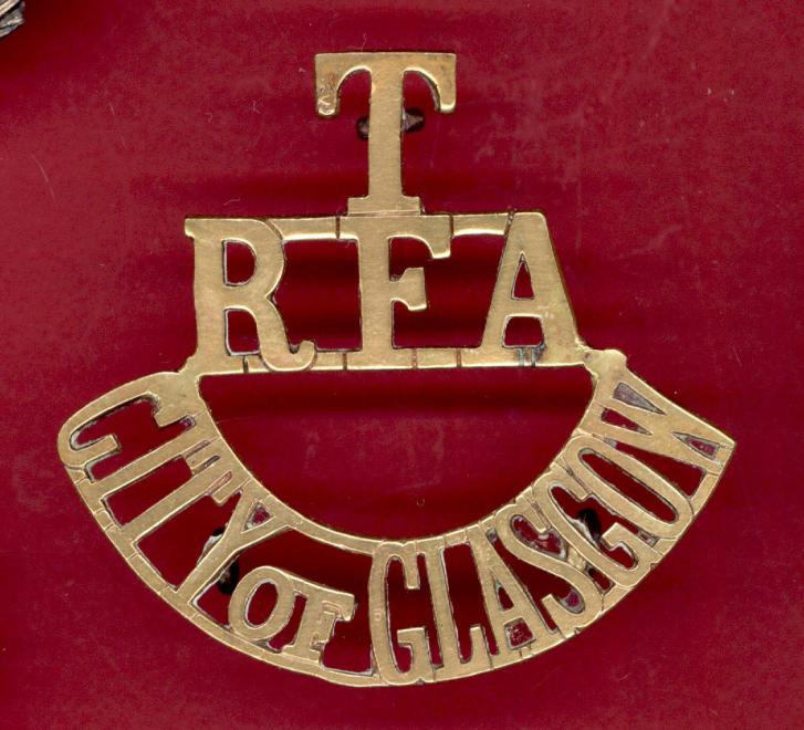 T / RFA / CITY of GLASGOW WW1 territorial shoulder title