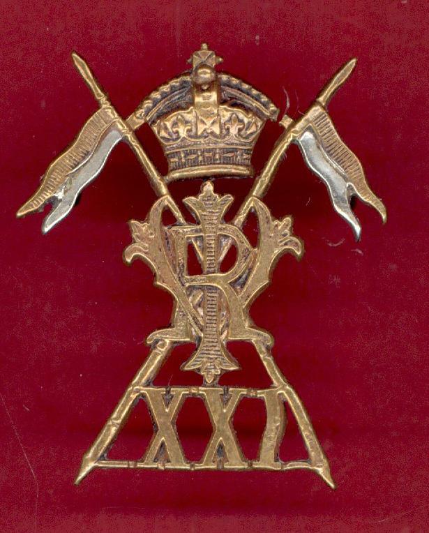 21st (Empress of India’s) Lancers Victorian OR’s cap badge.