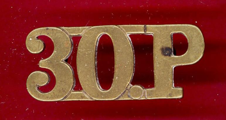 Indian Army 30th Punjabis Regt. WW1 shoulder title