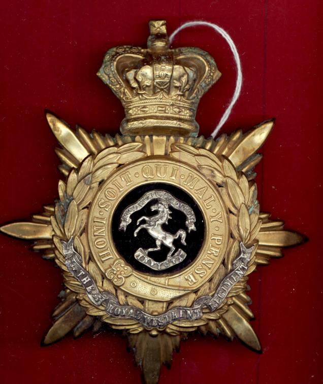 The Royal West Kent Regiment Victorian Officer's helmet plate .