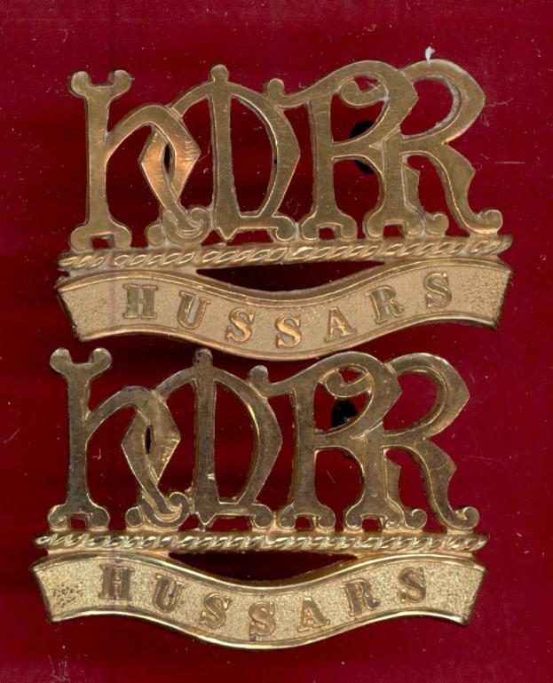 Boer War H.M.R.R. / HUSSARS  collars / shoulder titles