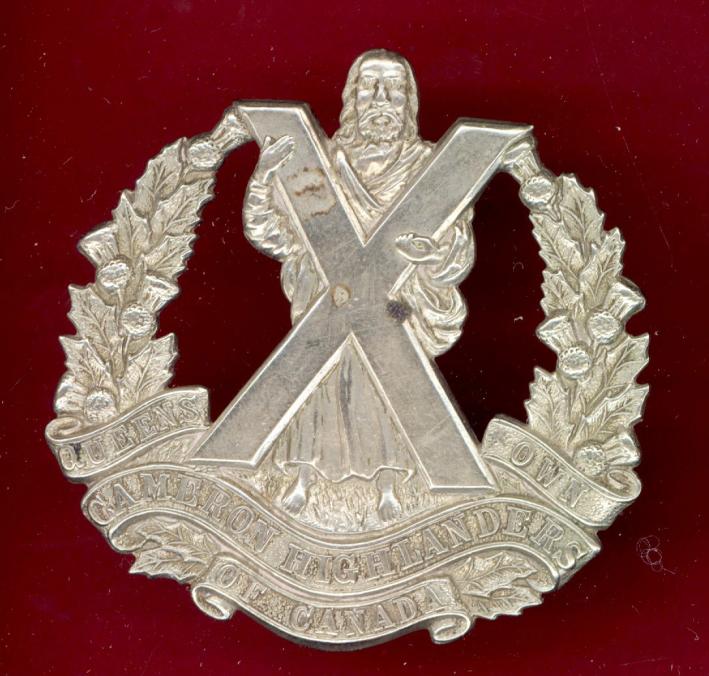 Canadian Queen's Own Cameron Highlanders of Canada glengarry badge