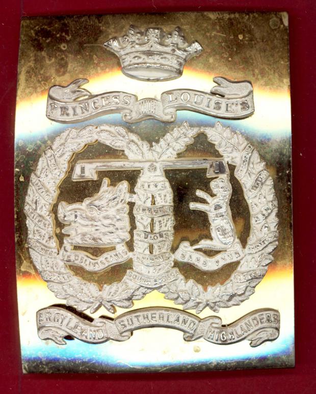 Scottish Argyll & Sutherland Hldrs Victorian Officer's shoulder belt plate