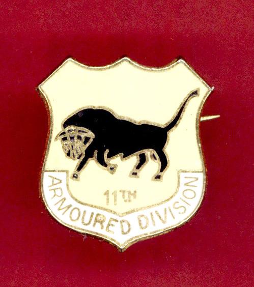 11th Armoured Division lapel badge