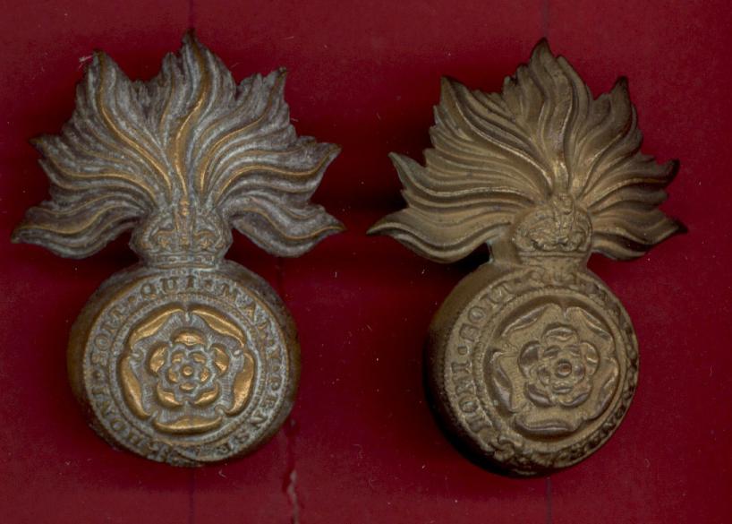 Royal Fusiliers (City of London Regiment) K/C collar badges