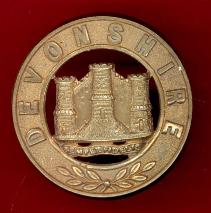 The Devonshire Regiment Victorian helmet plate centre