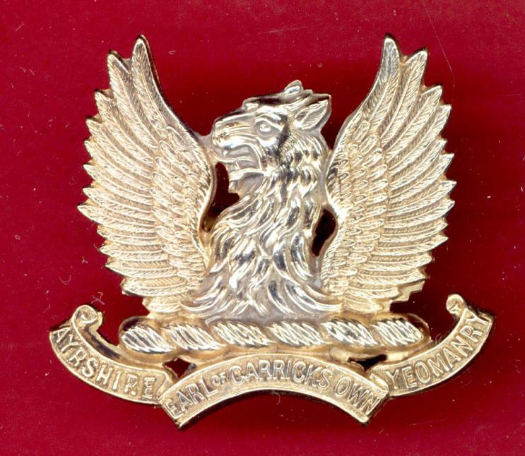 Scottish. Ayrshire (Earl of Carrick's Own)Yeomanry Officer’s / SNCO's cap badge.