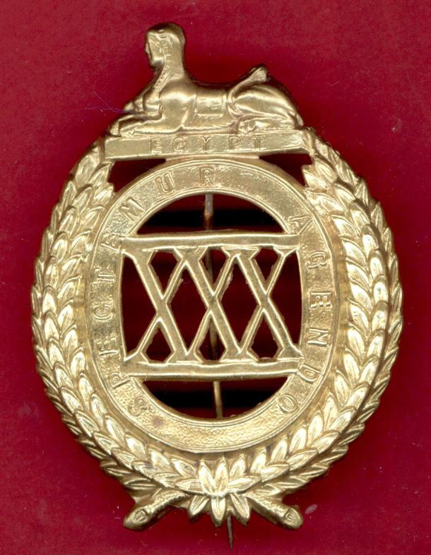 30th Cambridgeshire Regiment of Foot Victorian OR's glengarry / pagri badge