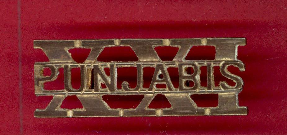 Indian Army 21st Punjabis Regiment WW1 shoulder title