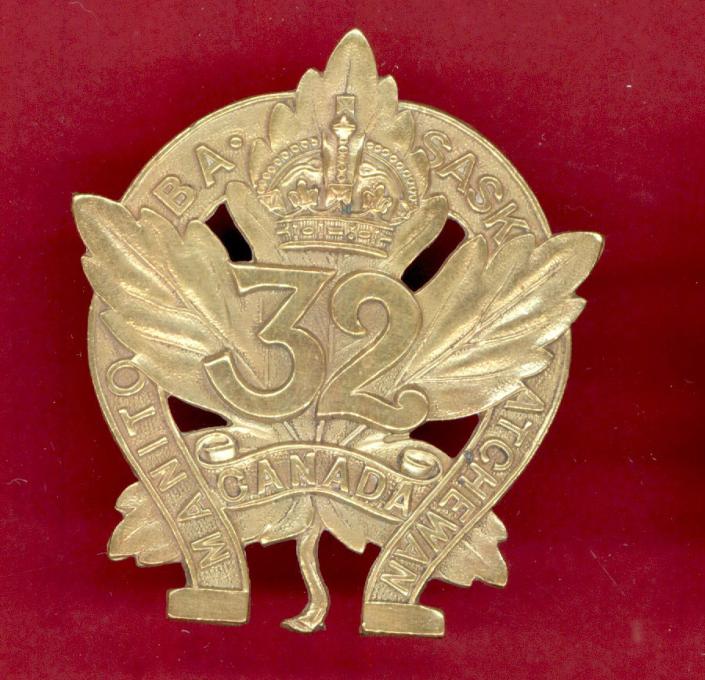 Canadian 32nd Manitoba & Saskatchewan WW1 CEF OR's cap badge