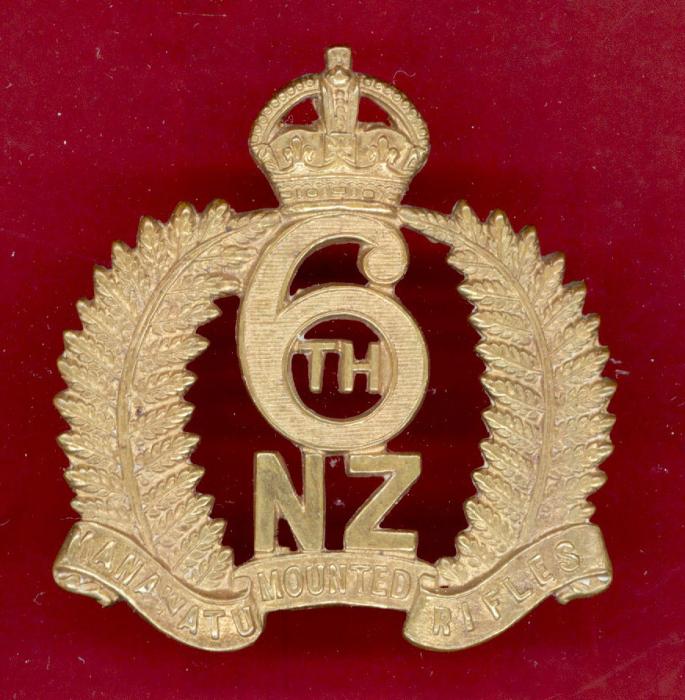 New Zealand 6th Manawatu Mounted Rifles cap badge